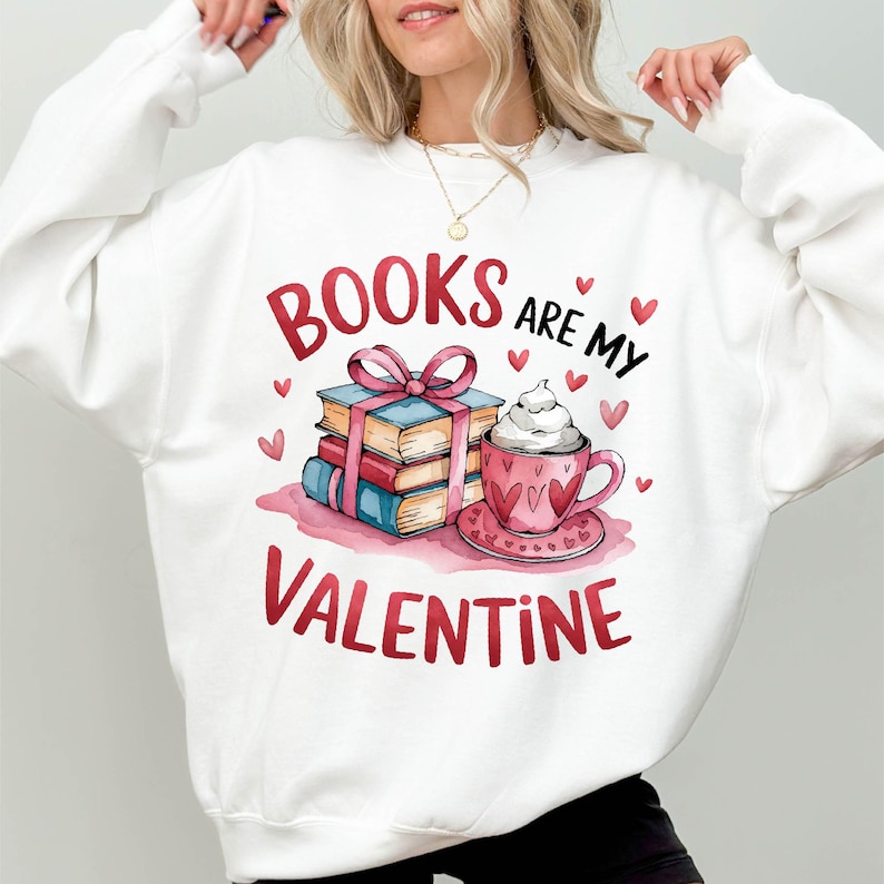 Books Are My Valentine Shirt, Book Lover Gift, Valentine's Day Shirt, Gift for Readers, Cozy Bookish Tee, Teacher Valentines Tee Librarian