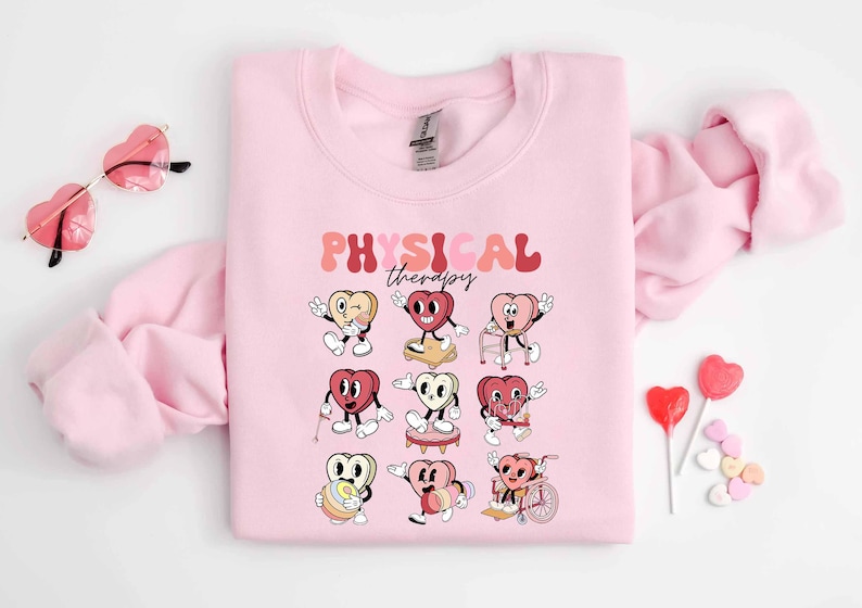 Physical Therapy Valentine Sweatshirt, Physical Therapist Valentine Shirt, PT Valentines Day Shirt, Valentine Candy Hearts Shirt, SLP Gifts For Men And Women