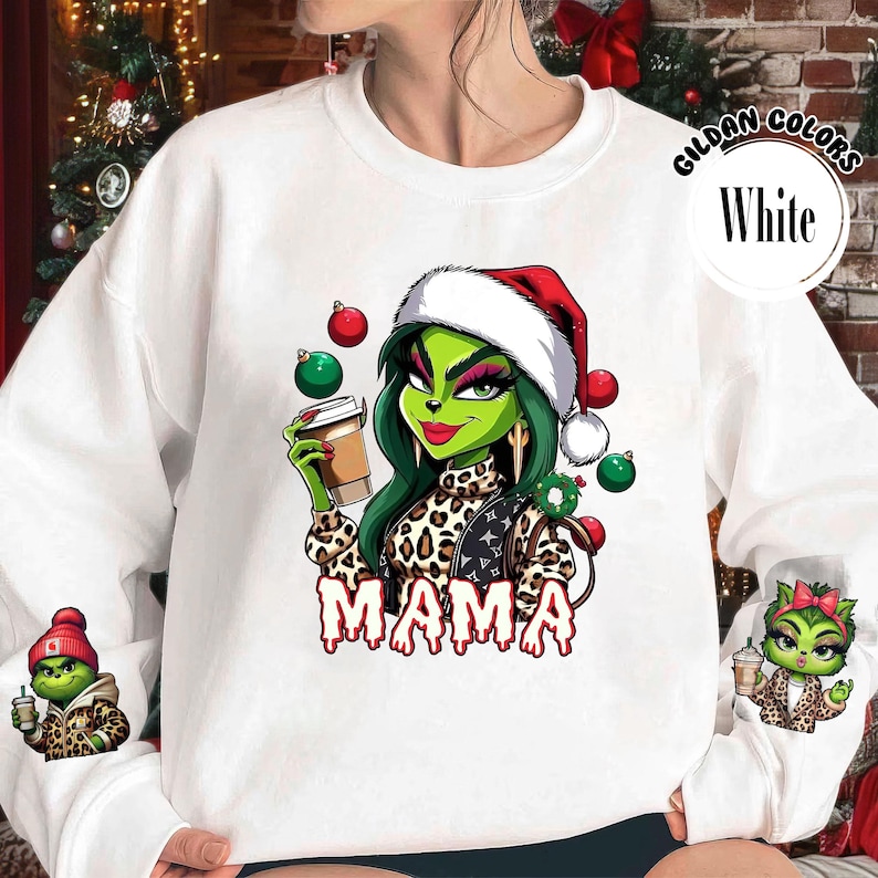 Grinchy Mama With Kids Christmas Sweatshirt, Cute Grinch Holiday Shirt, Grinchy Mom Gifts, Christmas Family Shirt, Mothers Day Gift Grinchy Mama With Kids Christmas Sweatshirt, Cute Grinch Holiday Shirt, Grinchy Mom Gifts, Christmas Family Shirt, Mothers Day Gift