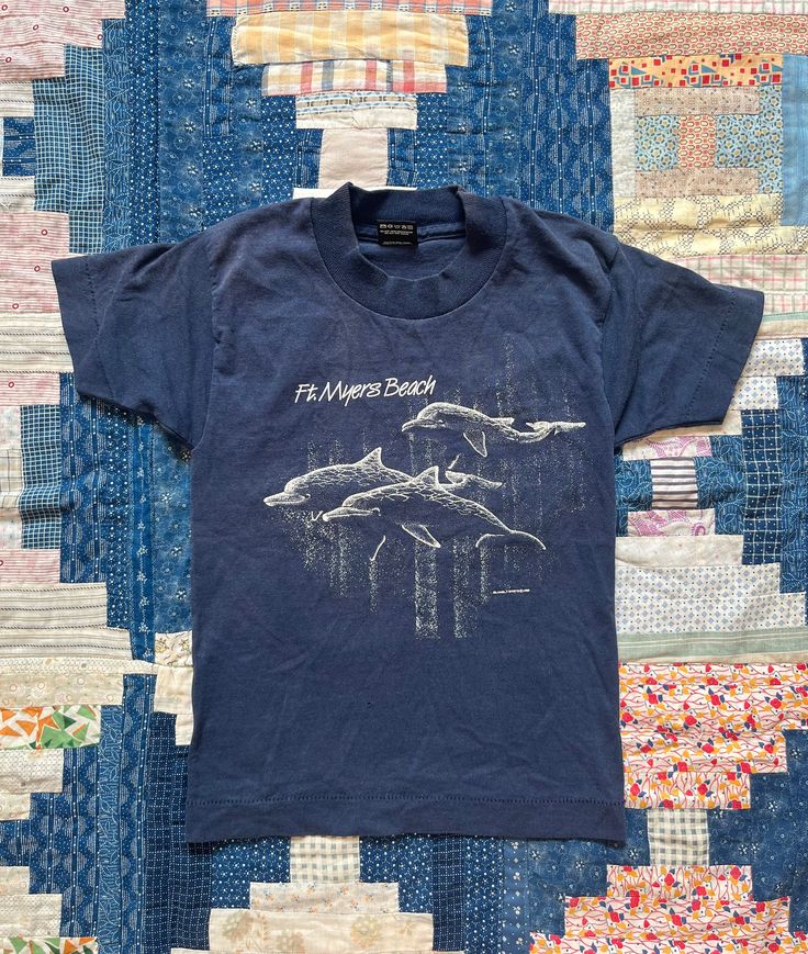 Vintage 70s 80s Florida Dolphins Tshirt kids 6/7 Thin soft