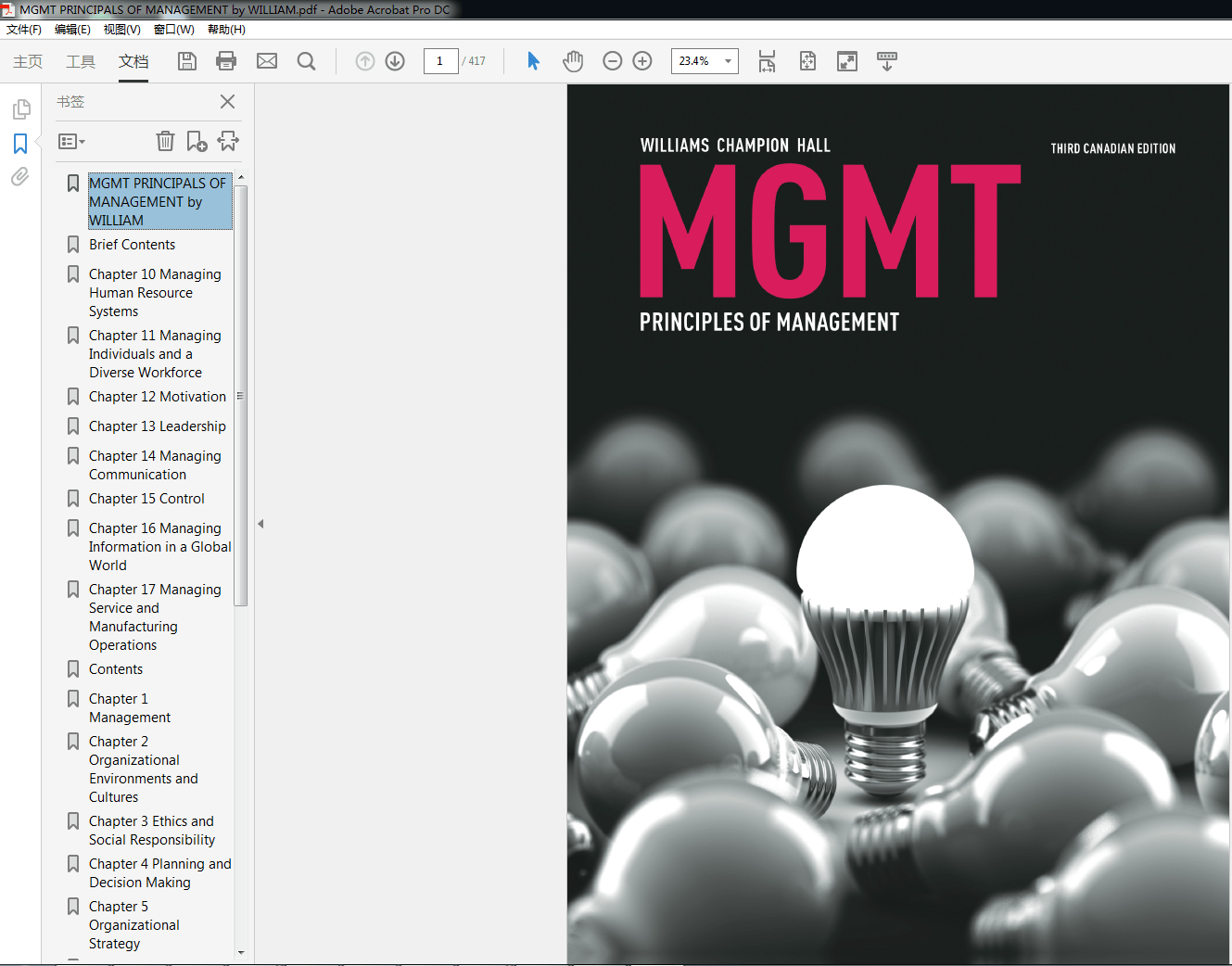 MGMT 3rd Canadian Edition by Chuck Williams (PDF Instant Download)