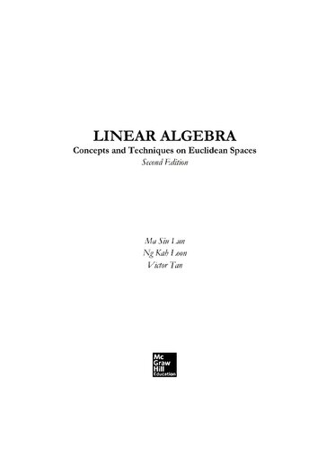 Linear Algebra: Concepts and Techniques on Euclidean Spaces (PDF Instant Download)