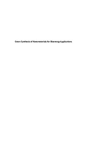 Green Synthesis of Nanomaterials for Bioenergy Applications (PDF Instant Download)