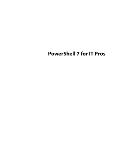 PowerShell 7 for IT Professionals (PDF Instant Download)