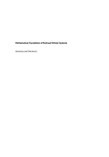 Mathematical Foundation of Railroad Vehicle Systems: Geometry and Mechanics (PDF Instant Download)