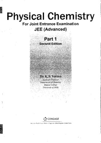 Physical Chemistry for Joint Entrance Examination JEE (Advanced) (PDF Instant Download)