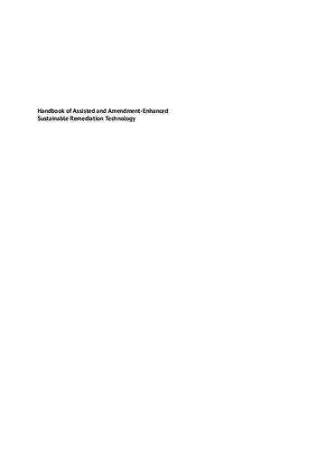 Handbook of Assisted and Amendment–Enhanced Sustainable Remediation Technology (PDF Instant Download)