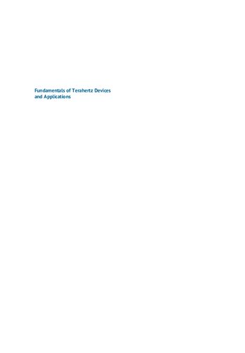 Fundamentals of Terahertz Devices and Applications (PDF Instant Download)