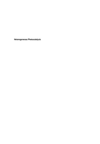 Heterogeneous Photocatalysis: From Fundamentals to Applications in Energy Conversion and Depollution (PDF Instant Download)