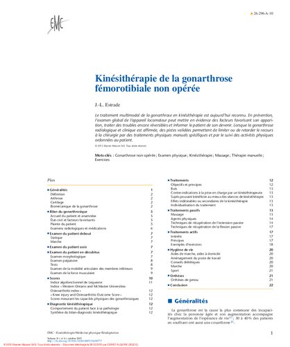 Kinesitherapie de la gonarthrose (PDF Instant Download)