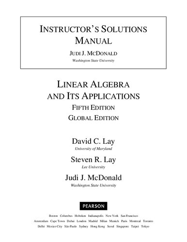 Linear Algebra ant Its Applications. Instrucror's Solutions Manual (PDF Instant Download)