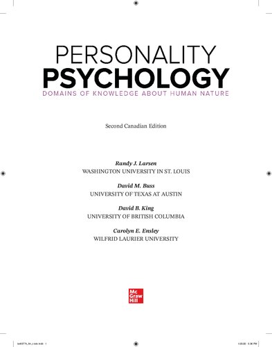 Personality Psychology: Domains of Knowledge About Human Nature (PDF Instant Download)