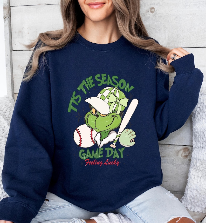 Tis the Season Grinch Christmas Sweatshirt Grinch Mas Shirt Whimsical Grinch Tree Sweater Xmas Hoodie Grinch Holidays Jumper Grinch Shirt
