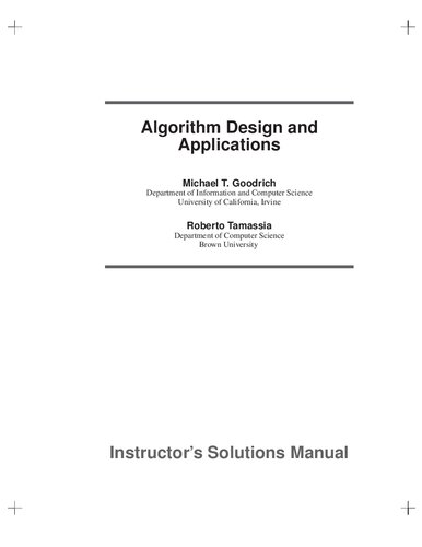 Instructor's Solutions Manual to Algorithm Design and Applications (PDF Instant Download)