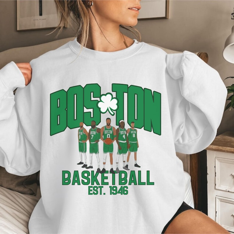 Boston Basketball Est. 1946 Basketball Champs,Vintage Style Boston Basketball Sweatshirt, Basketball fan Gift