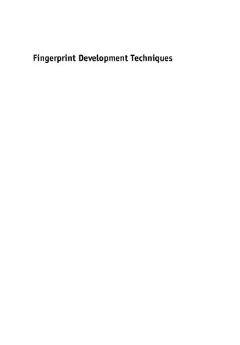 Fingerprint development techniques. Theory and application. (PDF Instant Download)
