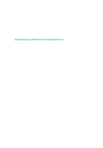 Optical properties of materials and their applications (PDF Instant Download)