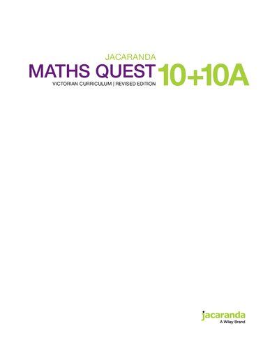 Jacaranda Maths Quest 10 + 10 A For Victoria Australian Curriculum Edition (PDF Instant Download)