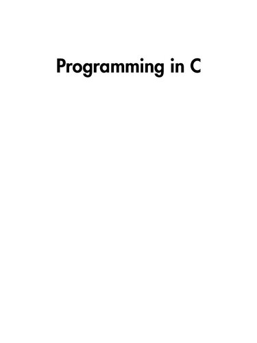 Programming in C (PDF Instant Download)