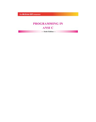 Programming in ANSI C (PDF Instant Download)