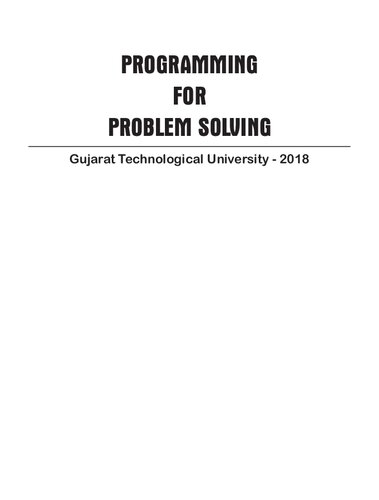 Programming for Problem Solving (PDF Instant Download)