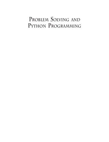 Problem Solving and Python Programming (PDF Instant Download)