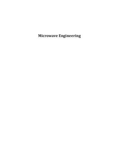 Microwave Engineering, 1Ed (PDF Instant Download)