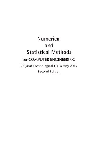 Numerical and Statistical Methods for Computer Engineering Gujarat Technological University 2017 (PDF Instant Download)