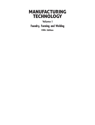 Manufacturing Technology Vol-1 (PDF Instant Download)