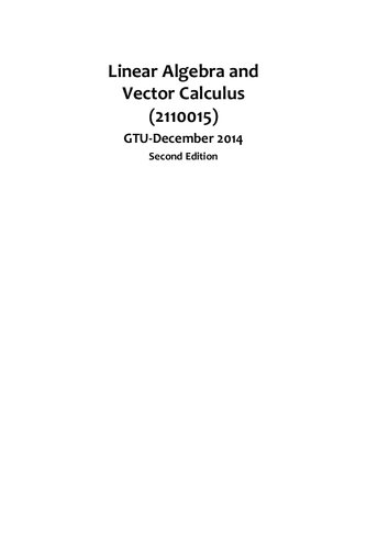 Linear Algebra and Vector Calculus (2110015) GTU-December 2014 (PDF Instant Download)