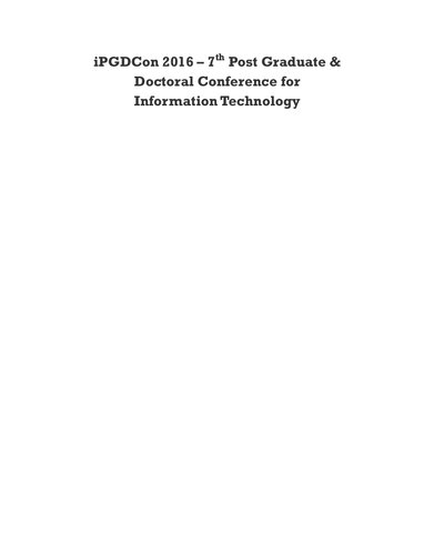 iPGDCon 2016 7th Post Graduate & Doctoral Conference for Information Technology (PDF Instant Download)