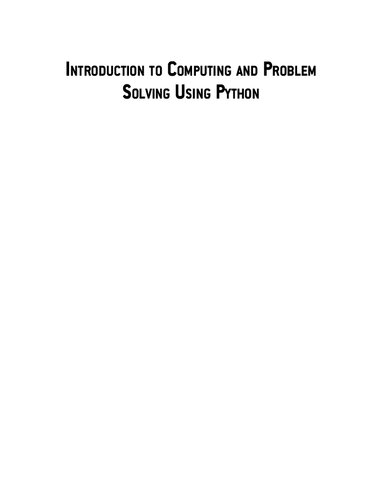 Introduction To Computing And Problem Solving Using Python (PDF Instant Download)