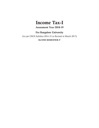 Income Tax-I (PDF Instant Download)