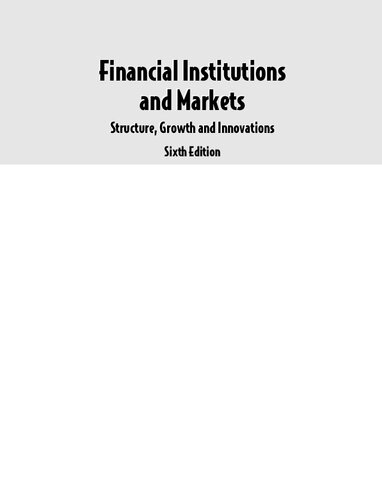 Financial Institutions and Markets: Structure Growth and Innovations (PDF Instant Download)