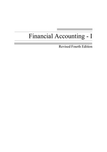Financial Accounting – I, Revised Fourth Edition (PDF Instant Download)