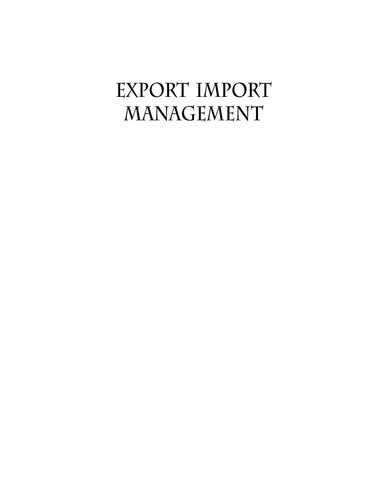 Export Import Management (PDF Instant Download)