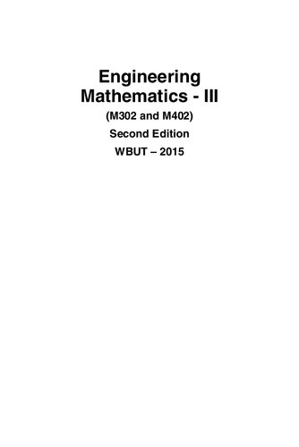Engineering Mathematics – III (M302 and M402) Second Edition WBUT – 2015 (PDF Instant Download)
