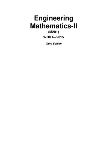 Engineering Mathematics-II (M201) WBUT—2015 (PDF Instant Download)