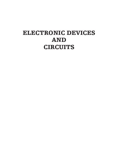 Electronic Devices and Circuits (PDF Instant Download)