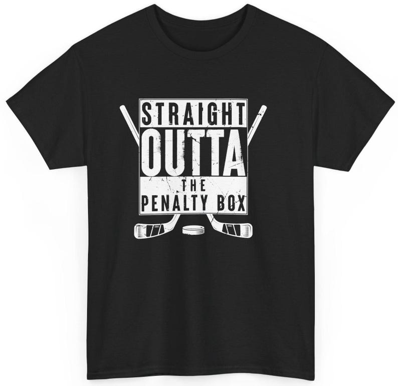 Hockey T-Shirt, Hockey Stick Straight Outta The Penalty Box Players Lovers Sports Supporters Hockey Fans Women Men T-ShirtHockey T-Shirt, Hockey Stick Straight Outta The Penalty Box Players Lovers Sports Supporters Hockey Fans Women Men T-Shirt
