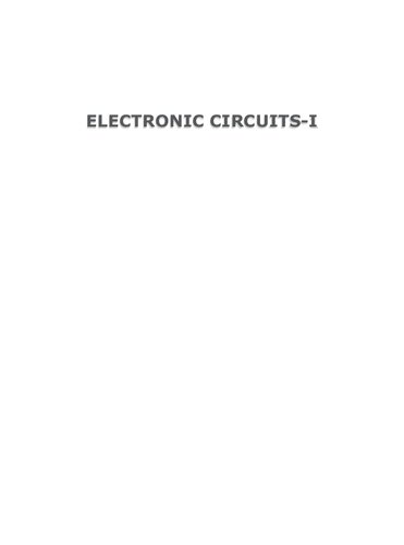 Electronic Circuits-I (PDF Instant Download)