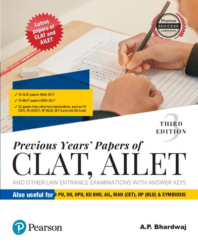 Previous Years' Papers of CLAT, AILET and Other Law Entrance Examinations (PDF Instant Download)