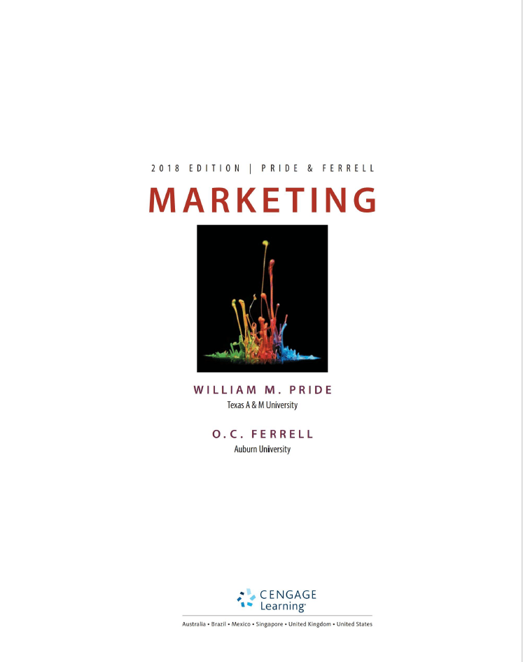 Marketing 2018 19th Edition by William M. Pride (PDF Instant Download)