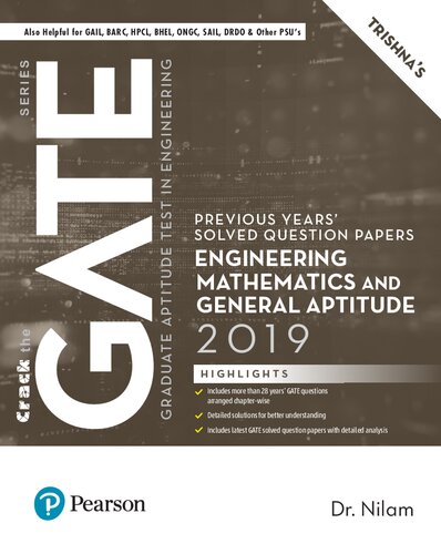 GATE 2019 Engineering Mathematics and General Aptitude Previous Years' Solved Question Papers (PDF Instant Download)