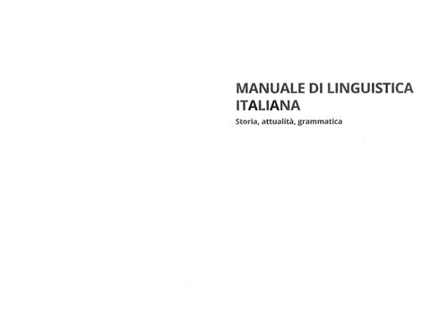 Manuale di linguistica italiana. Storia, attualità, grammatica. (PDF Instant Download)