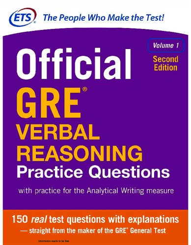 Official GRE Verbal Reasoning Practice Questions, Second Edition (PDF Instant Download)
