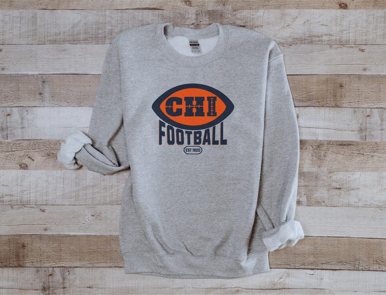 Chicago Football Sweatshirt, Bears Fan Gift, Vintage Football Crewneck, Bears Game Day Pullover, Chicago Sports, Tailgating Outfit Sunday