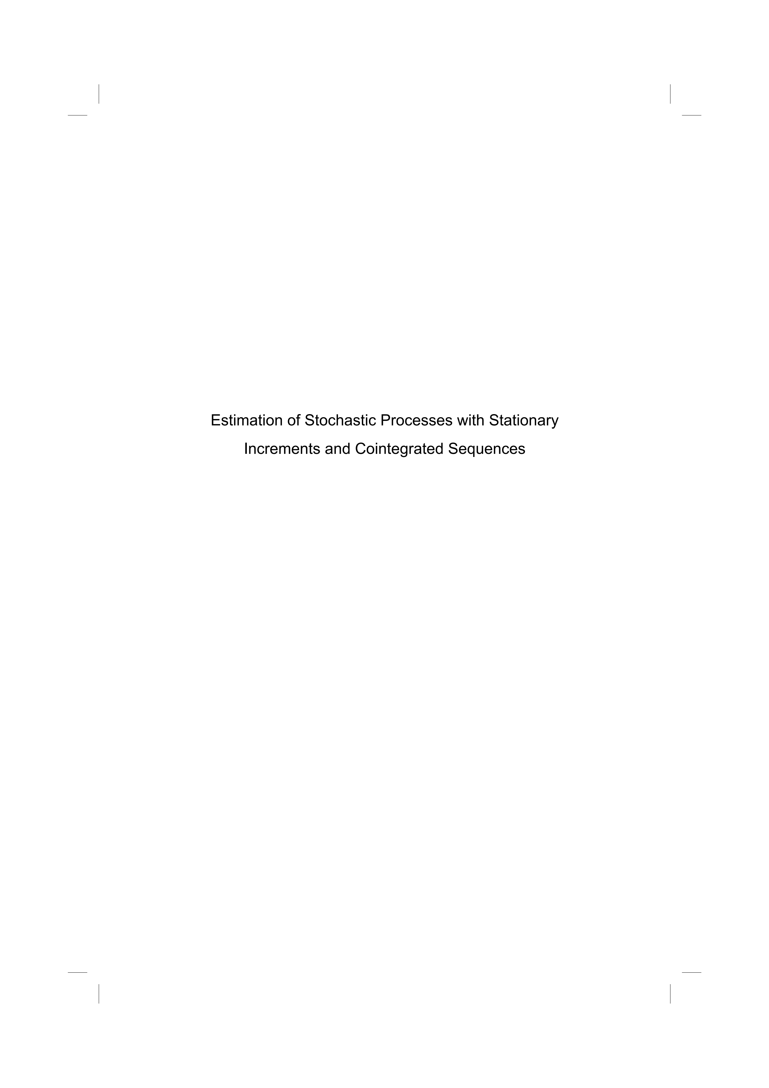 Estimation of Stochastic Processes with Stationary Increments and Cointegrated Sequences (PDF Instant Download)