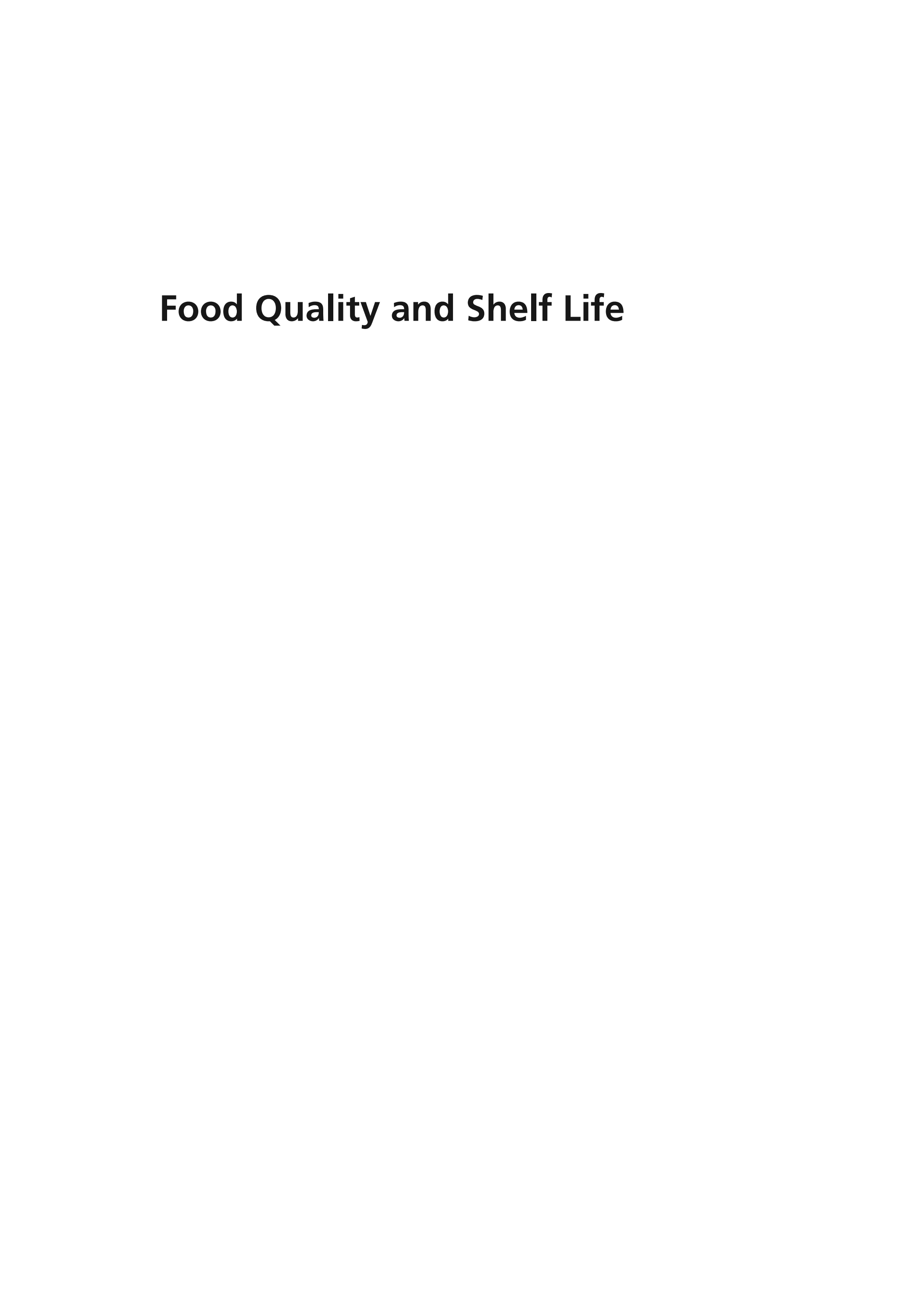 Food Quality and Shelf Life (PDF Instant Download)