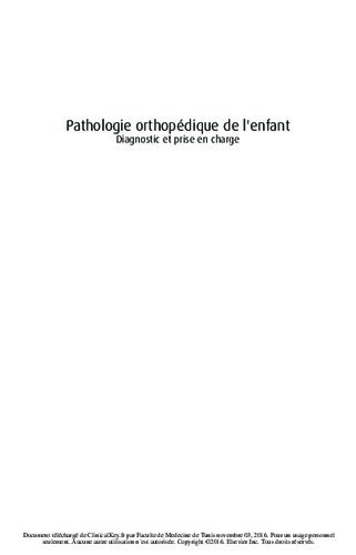 Pathologie orthopedique de l'enfant (PDF Instant Download)